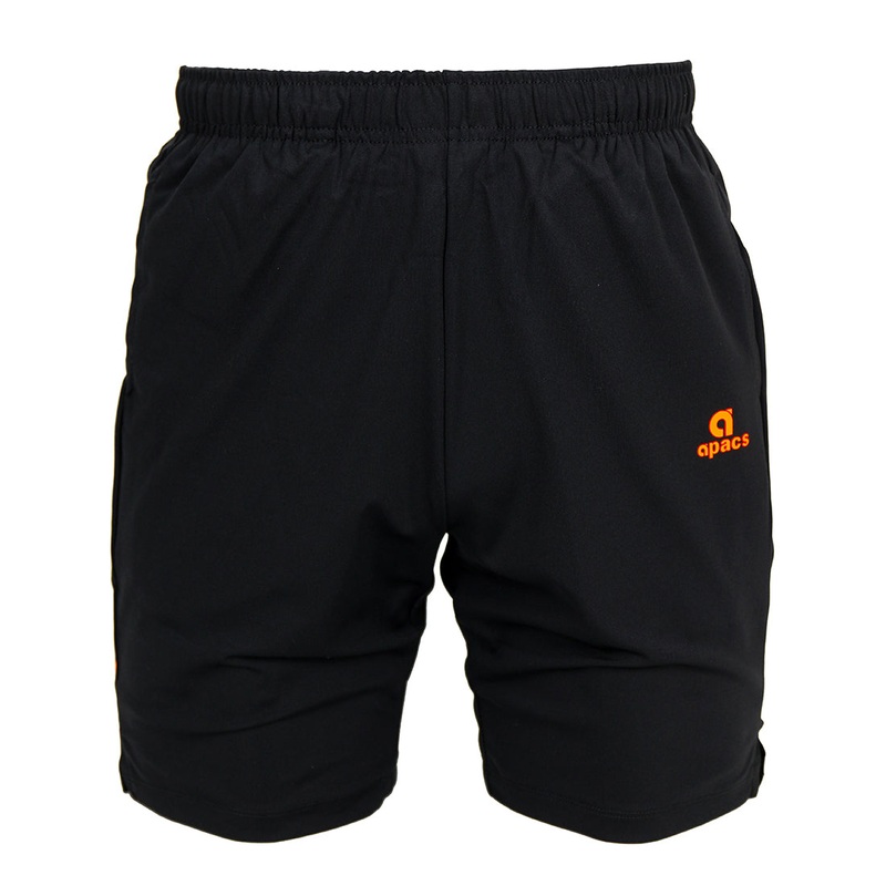 Apacs Black Shorts Orange Trim (AP096)