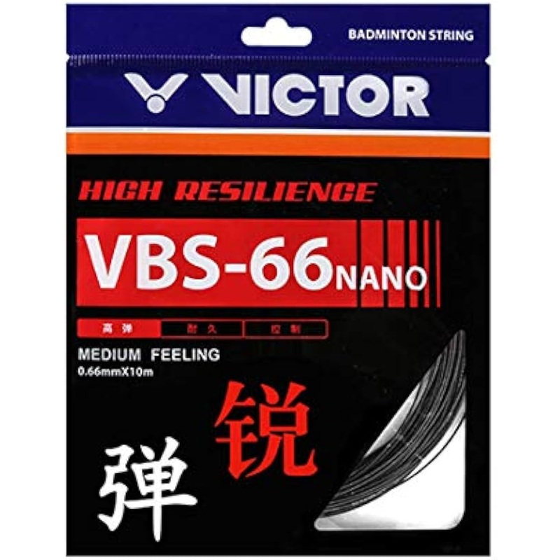VICTOR VBS-66N (Pack of 2) High Resilience (0.66mm x 10mm) Medium Feeling Badminton String