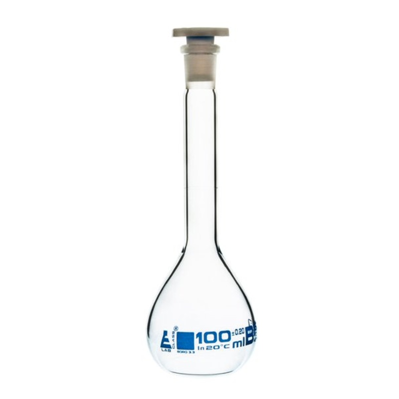 Flask, Volumetric with stopper 100ml (Pack of 2)