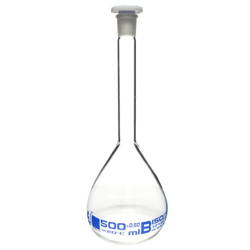 Flask, Volumetric with stopper 500ml (Pack of 2)