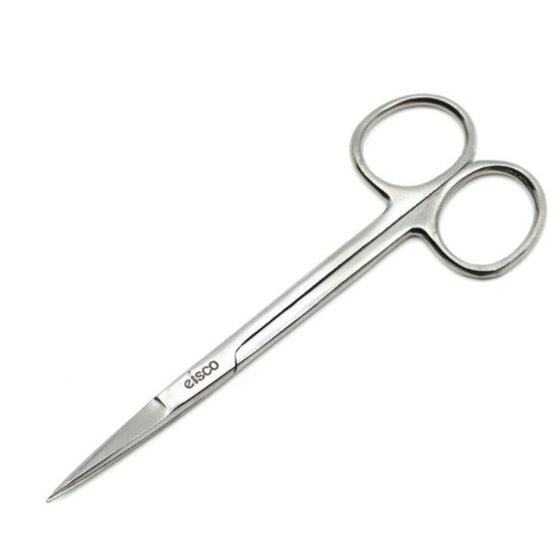 Scissors, Dissecting, Stainless Steel, point ends, open shank, 115mm (Each)