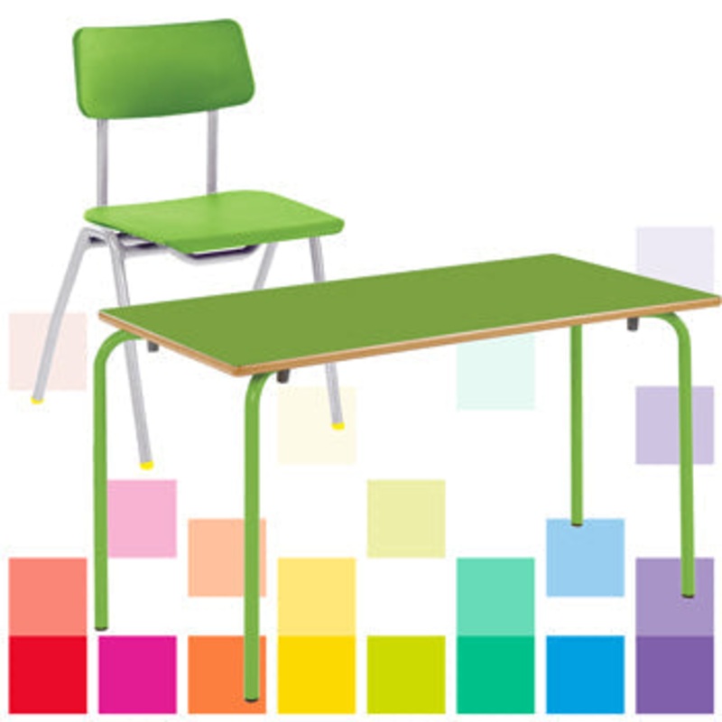 STACKING NURSERY TABLES & CHAIRS CLASS PACK, RECTANGULAR, 1100 x 550mm depth, Sizemark 3 – 590mm height, Red, Smartbuy