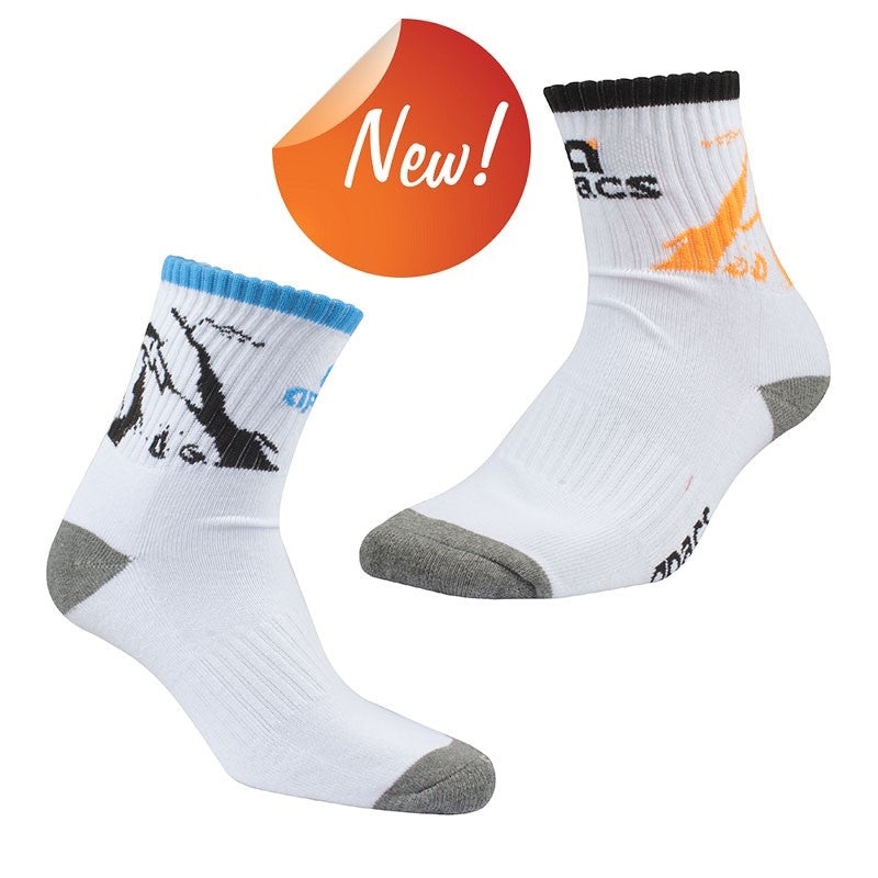 Apacs Socks AP060 V|White/Sky Blue|White/Orange