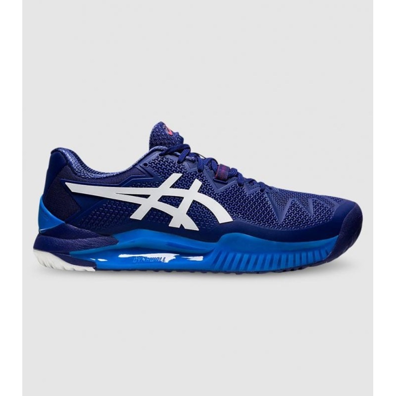 Asics Gel Resolution 8 Mens Dive Blue/White Wide 2E