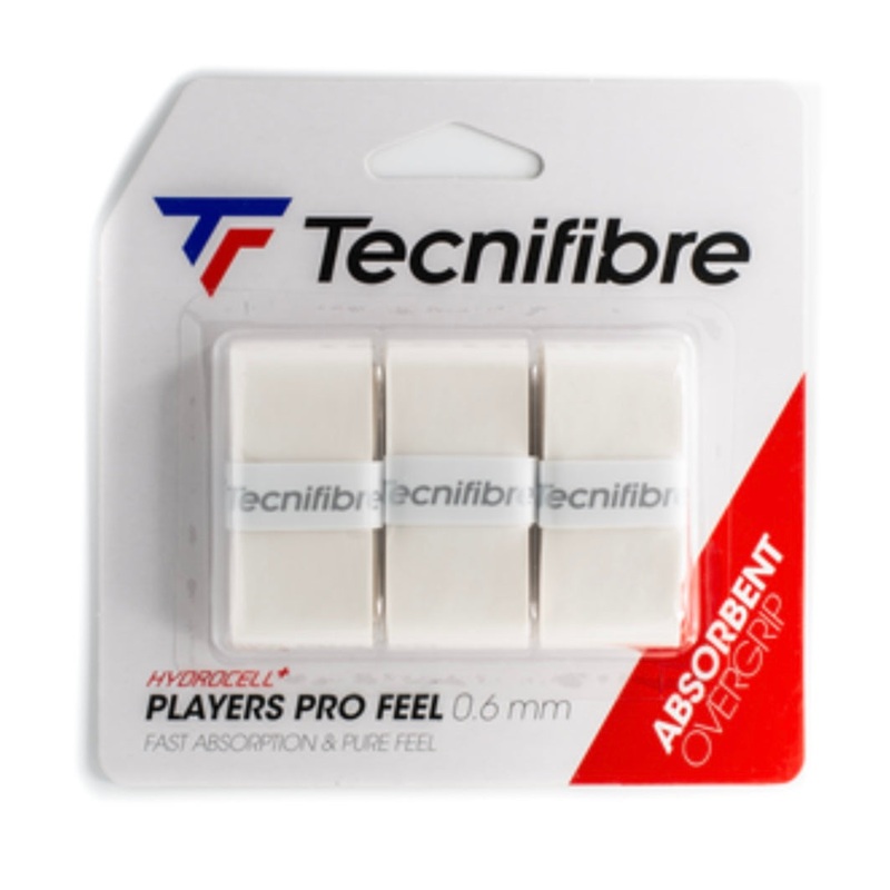 Tecnifibre Players Pro Feel 3pk Over Grip- White