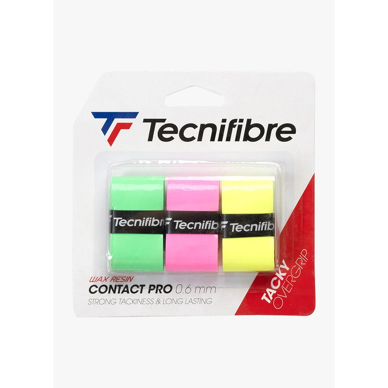 Tecnifibre Contact Pro Overgrip 3pk – Assorted Fluro
