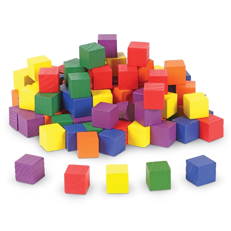 1 Wooden Colour Cubes, Set of 100