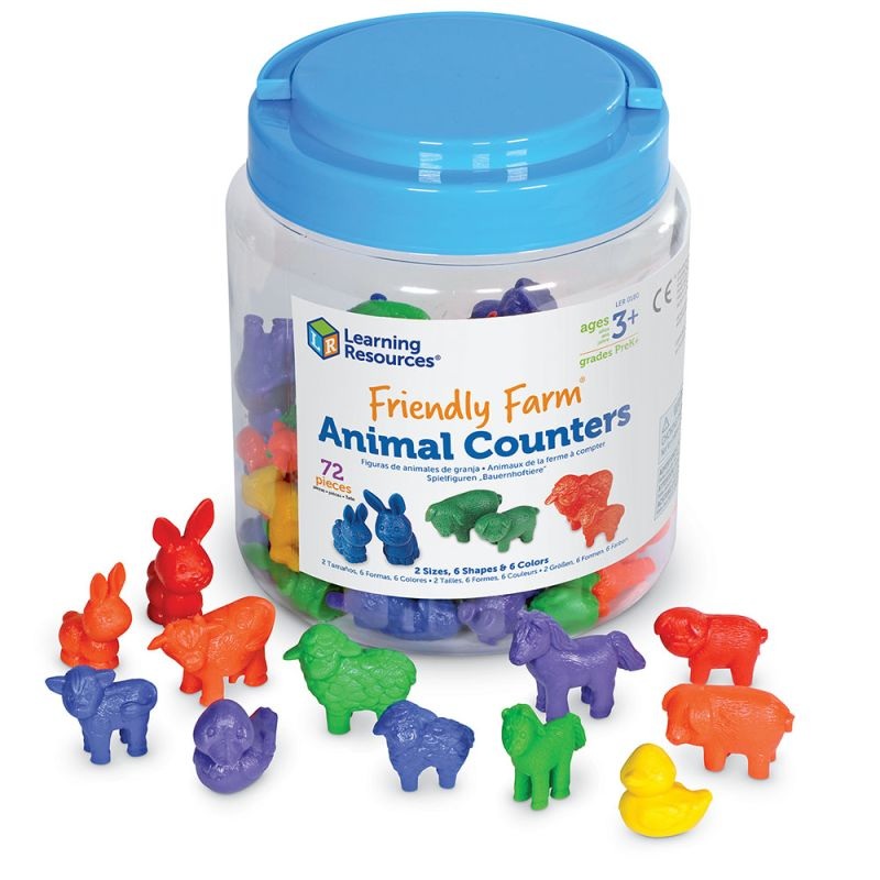 Friendly Farm Animal Counters, Set of 72
