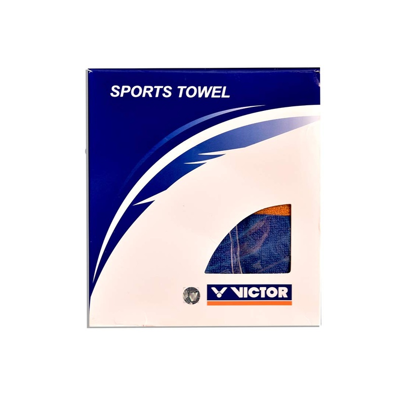 VICTOR TW-502 F Badminton Sports Cotton Towel (110 x 40 cm, Blue and Orange)