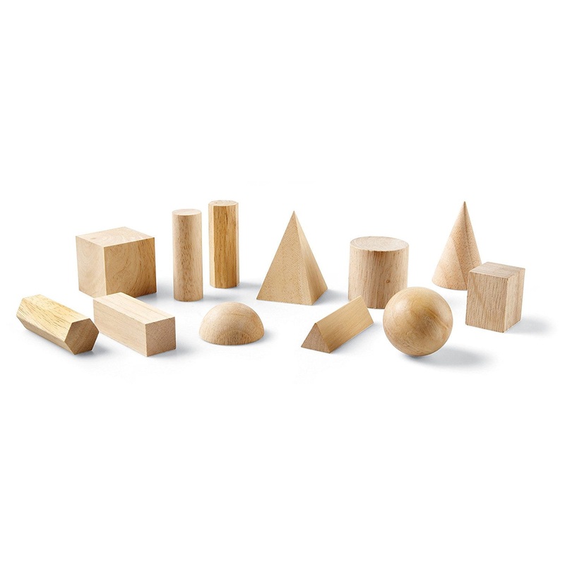 Wooden Geometric Solids, Set of 12