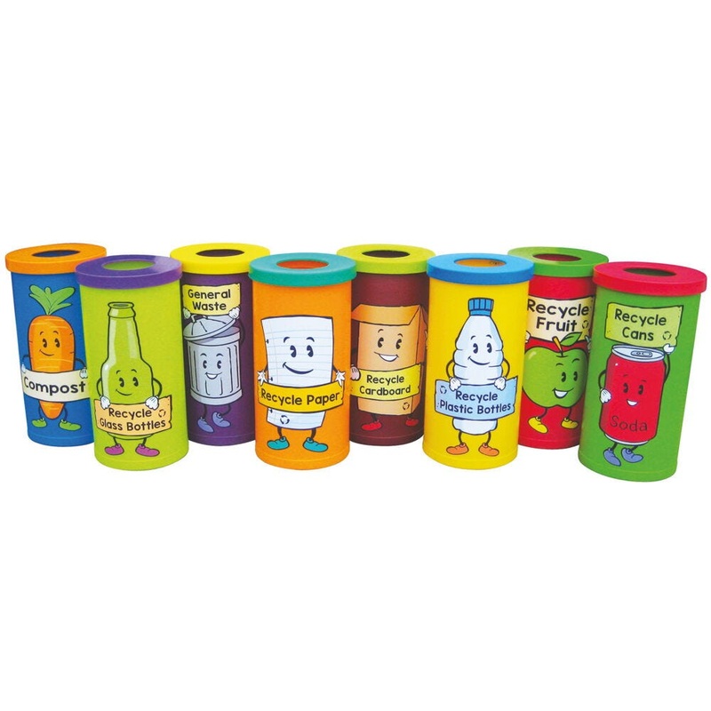INDOOR/OUTDOOR BINS, Recycling Bin with Character Graphic, Recycle Fruit, Each