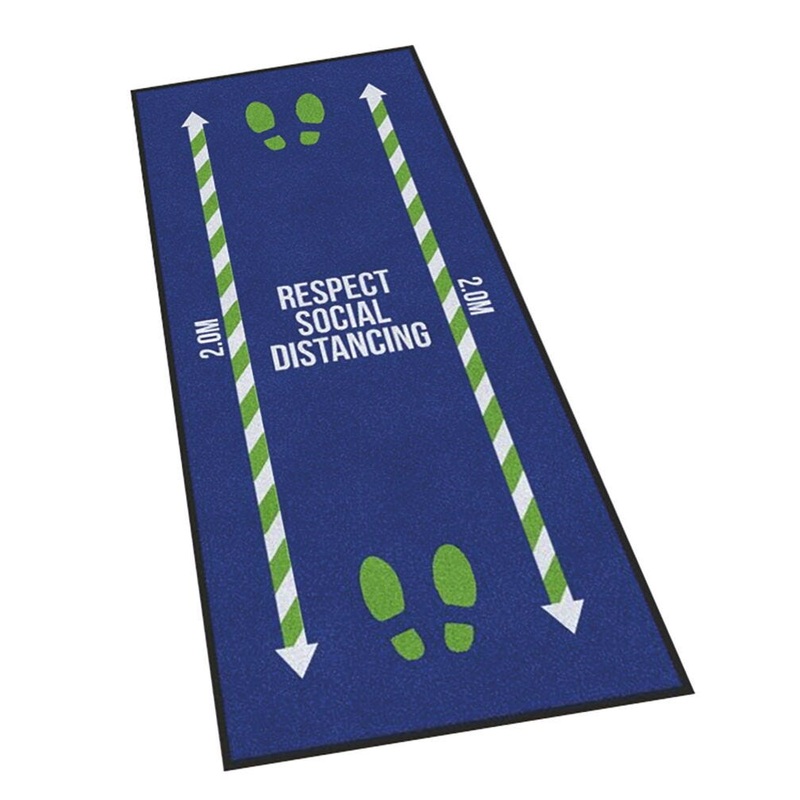 RESPECT SOCIAL DISTANCING MAT, Flat Back for Hard Floors, Each