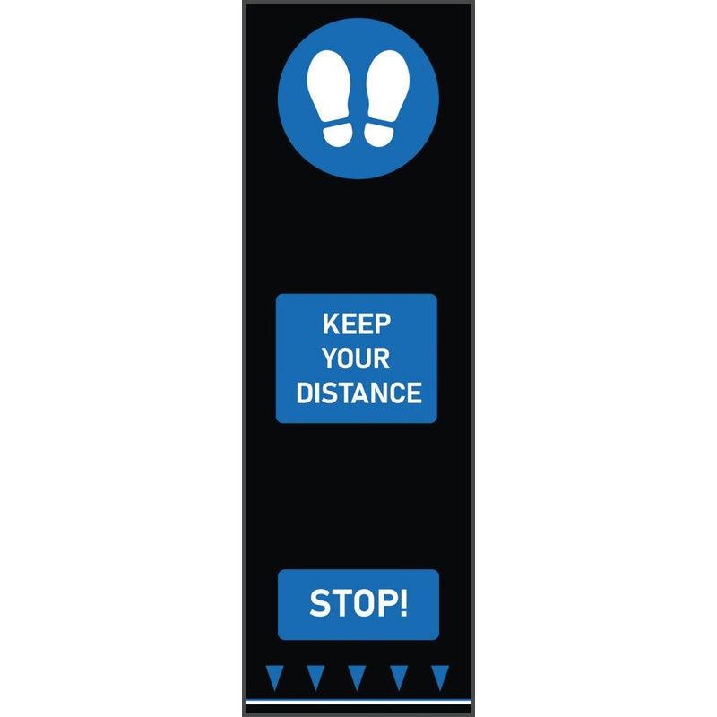 SOCIAL DISTANCING FLOOR MAT – FOOTPRINTS, Blue, Each