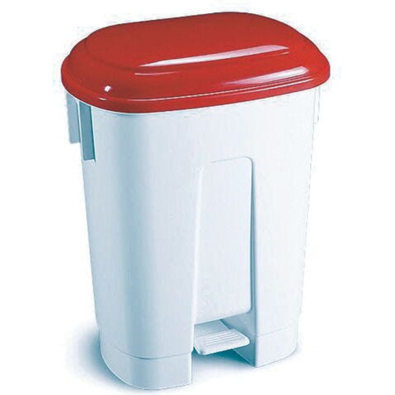 PEDAL BINS WITH COLOURED LIDS, Large, Red Lid, Each