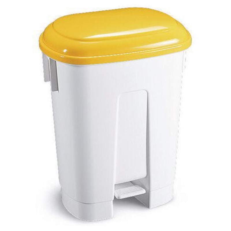 PEDAL BINS WITH COLOURED LIDS, Large, Yellow Lid, Each