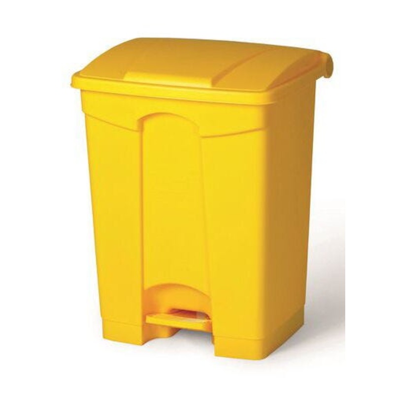 PLASTIC PEDAL BIN, Large, Yellow, Each