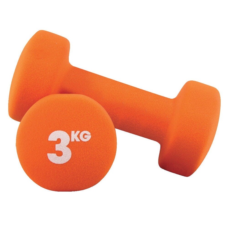 STRENGTH & WEIGHTS, Neoprene Dumbbells, 3kg, Pair