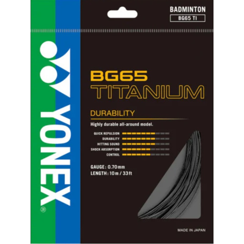 Yonex BG65 TITANIUM Badminton String – 10m Pack