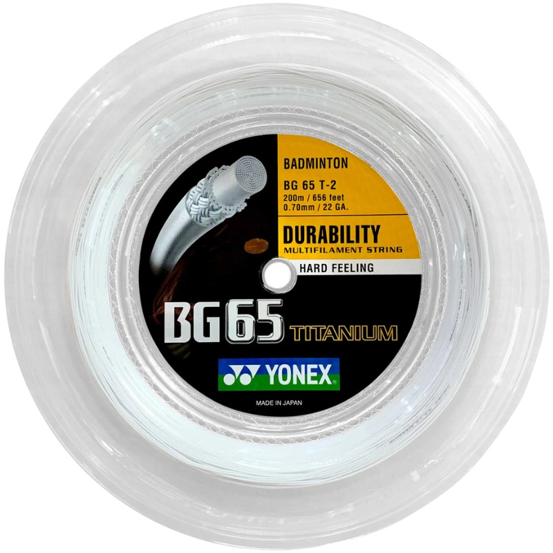 Yonex BG65 TITANIUM Badminton String – 200m Reel
