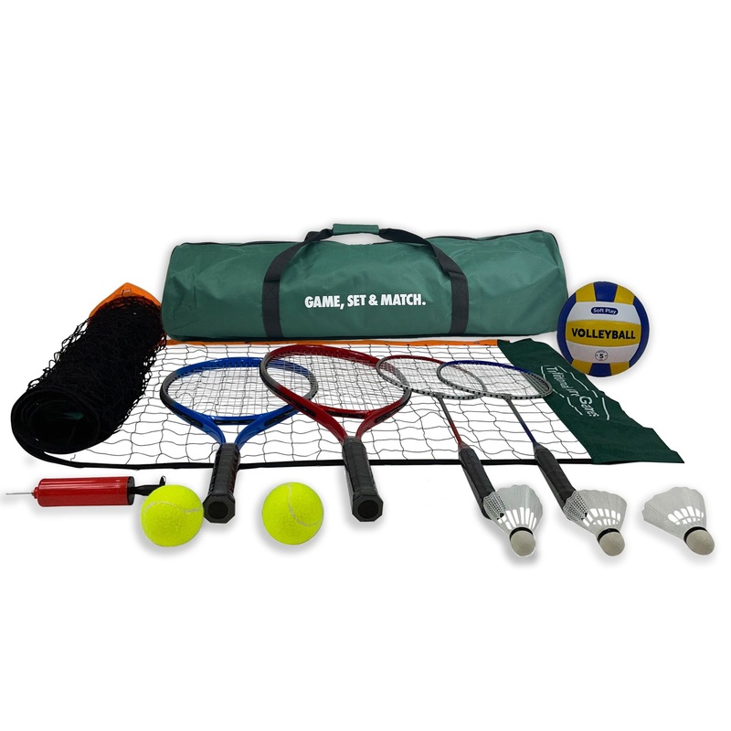 3 in 1 Badminton, Volleyball & Tennis Set with 3m Net