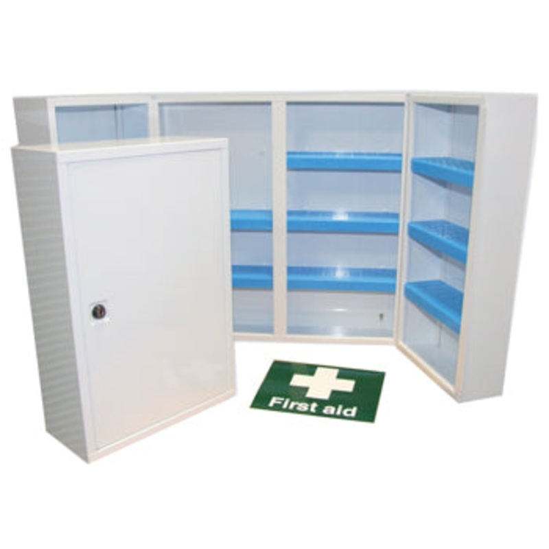 FIRST AID LOCKABLE METAL CABINET – WHITE, Single Door, 500 x 300 x 120mm, Each