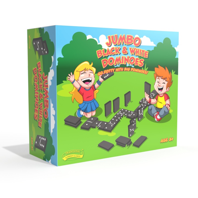 Jumbo Black and White Dominoes