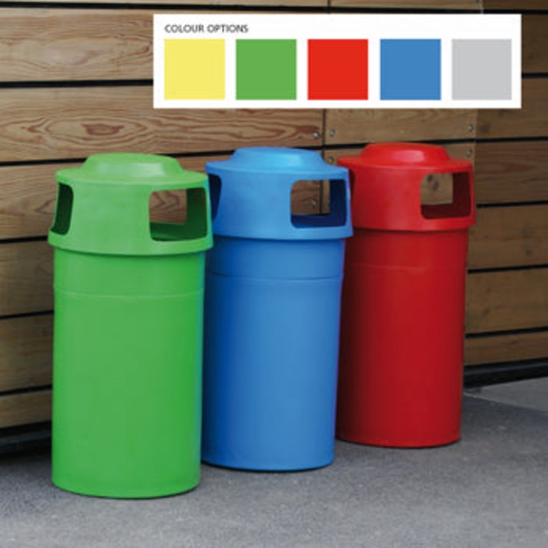 WGP RECYCLING/LITTER BINS, Domed, Grey, WYBONE, Each
