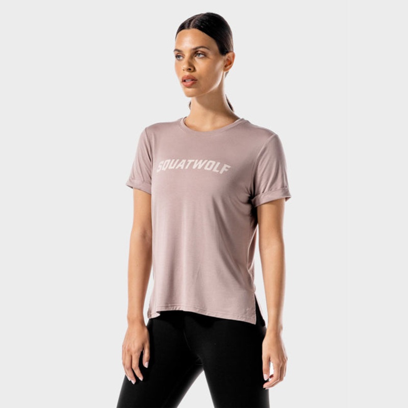 Squat Wolf Women’s Iconic Tee|Taupe|S|M|L