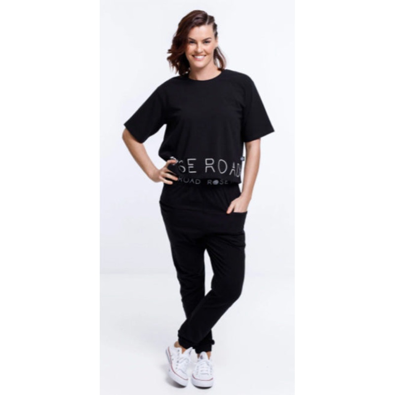 Rose Road Cropped Tee with Rose Road