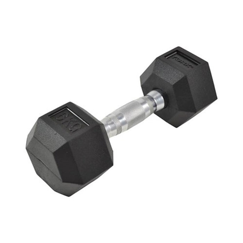 York Hexagonal Rubber Dumbbell 6 kg