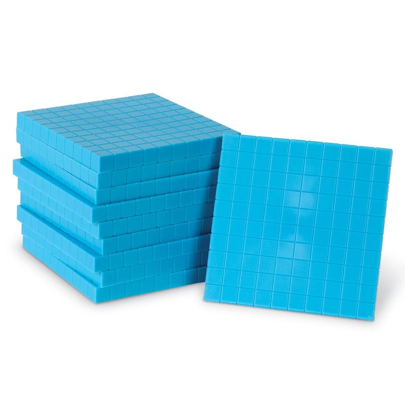 Plastic Base Ten Flats, Set of 10