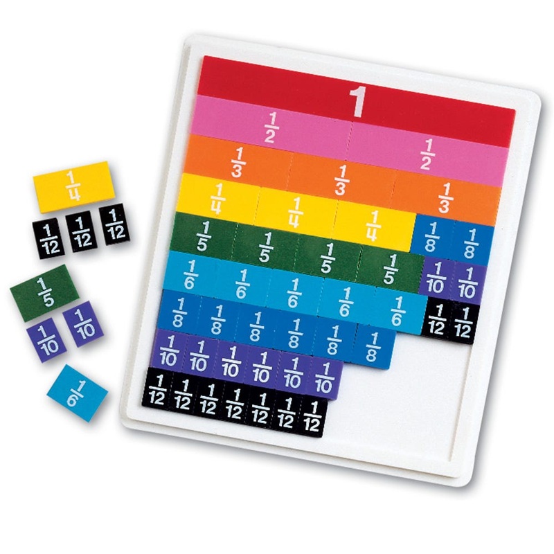 Rainbow Fraction Tiles With Tray
