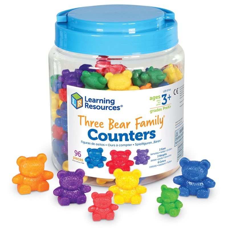 Three Bear Family Rainbow Counters, Set of 96