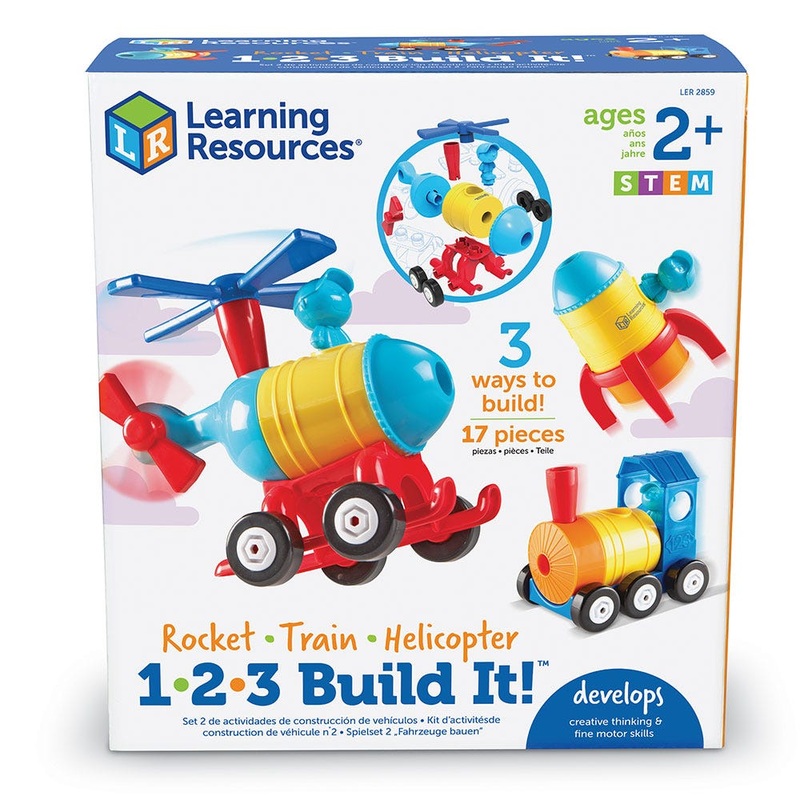 1-2-3 Build It!Rocket-Train-Helicopter