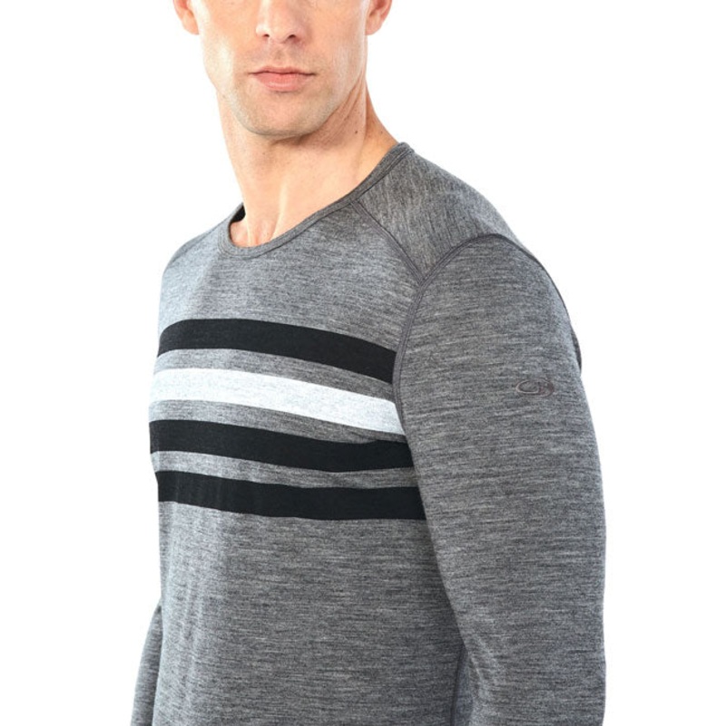 Icebreaker Mens 200 Oasis Crewe Stripe