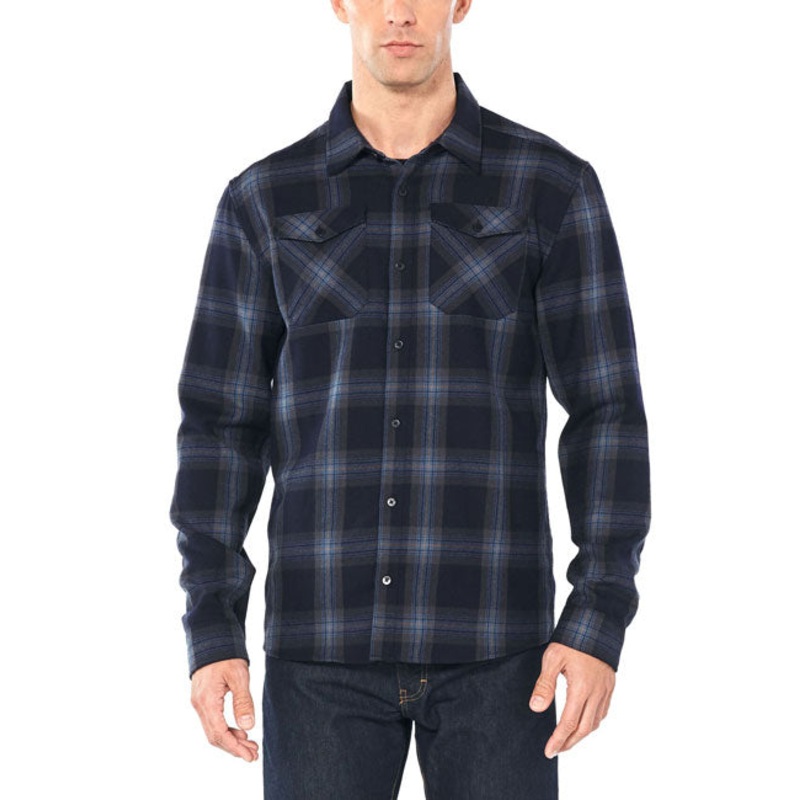 Icebreaker Mens Lodge LS Flannel Shirt
