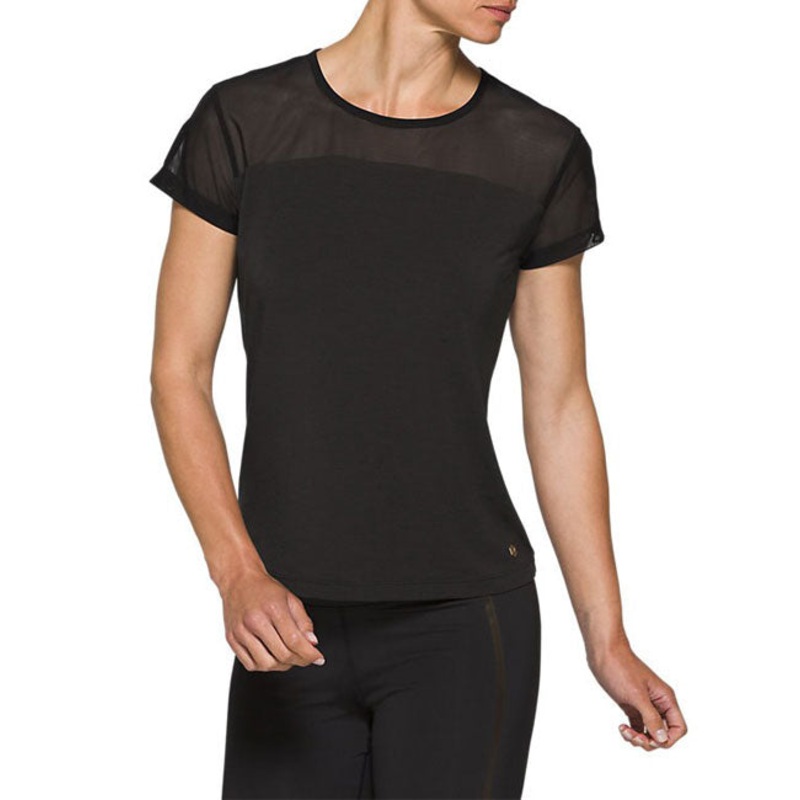 Asics Womens Piped Dream Tee|BLK|ROSE|XS|S|M|L