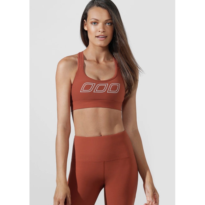 Lorna Jane Iconic Sports Bra|RUST|XS|S|M