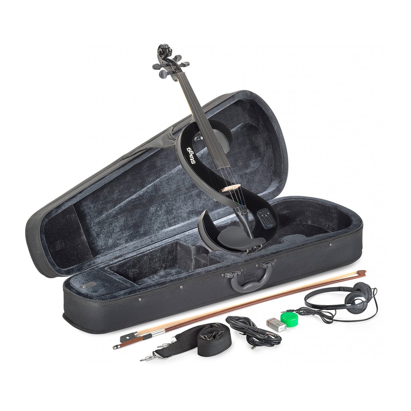 Stagg Silent S Shaped Electric Violin – Black