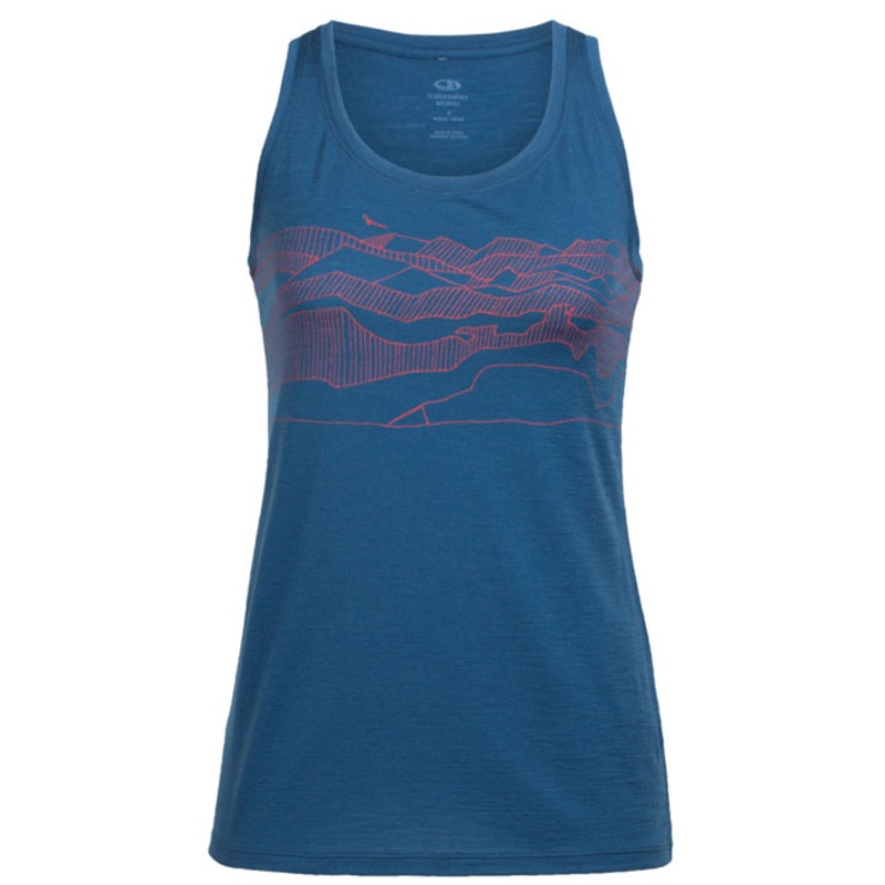ICEBREAKER WOMENS TECHLITE TANK HAWKLAND