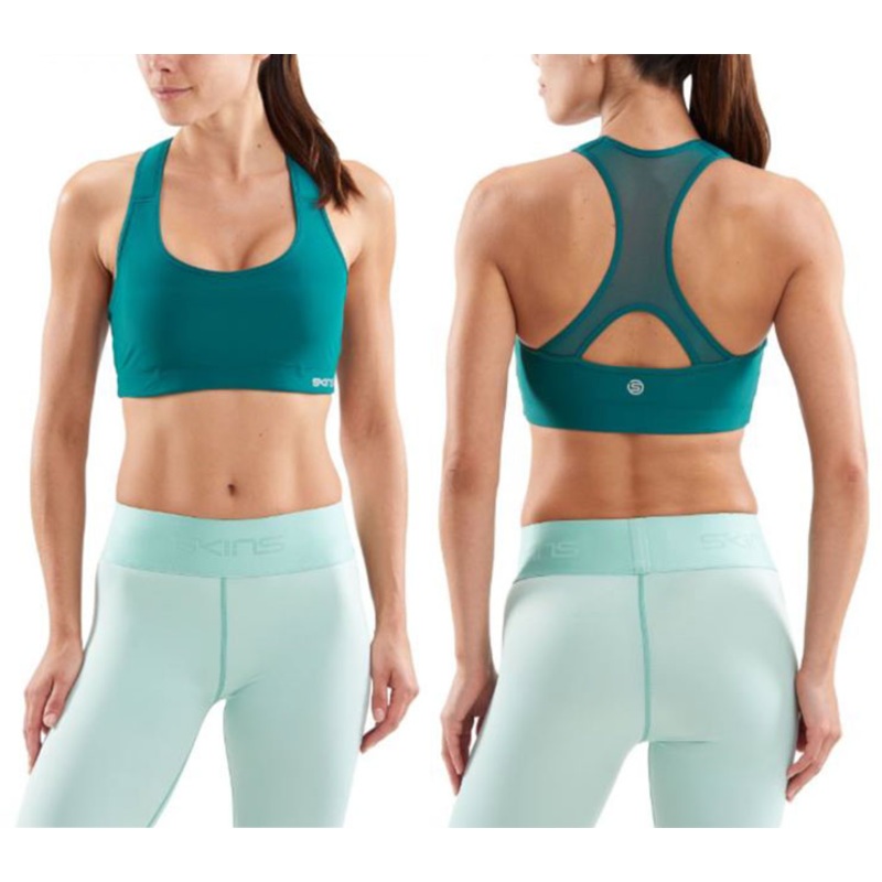 SKINS CORE FLUX SPORTS BRA|White|TEAL|S|M|L