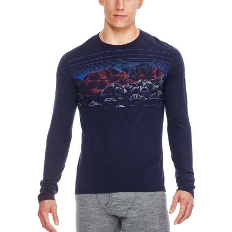 ICEBREAKER MENS OASIS LS CREWE SKY NIGHT