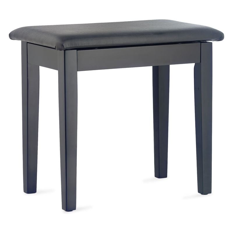 Stagg Fixed Height Piano Stool With Music Storage – Matt Black
