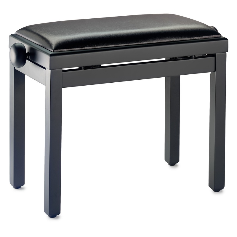 Stagg Pbf39 Height Adjustable Piano Stool – Matt Black, With Black Vinyl Seat