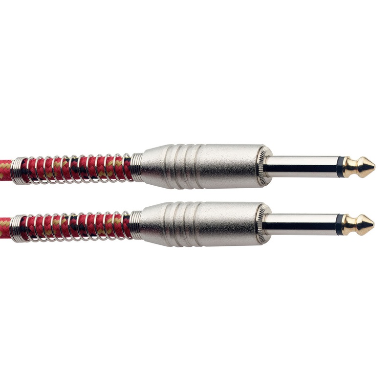 Stagg S-Series Vintage Mono Jack Cable – Red Tweed