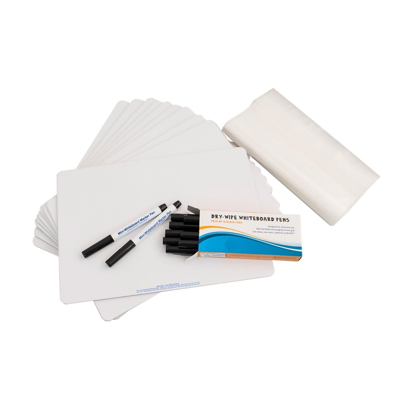 A4 Plain Whiteboard – Pack Of 10