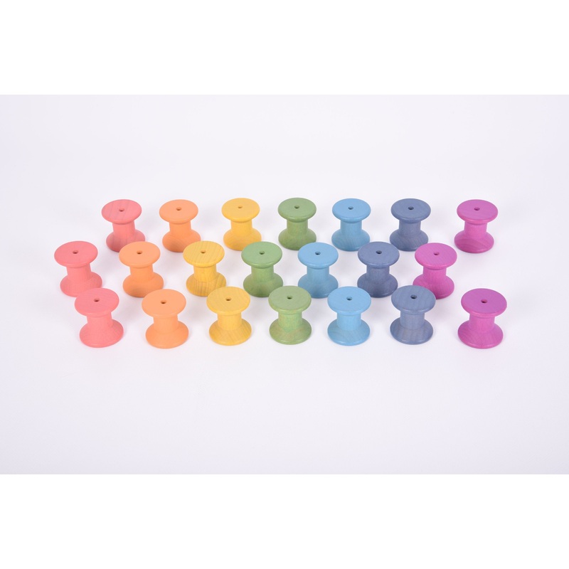 Rainbow Wooden Spools