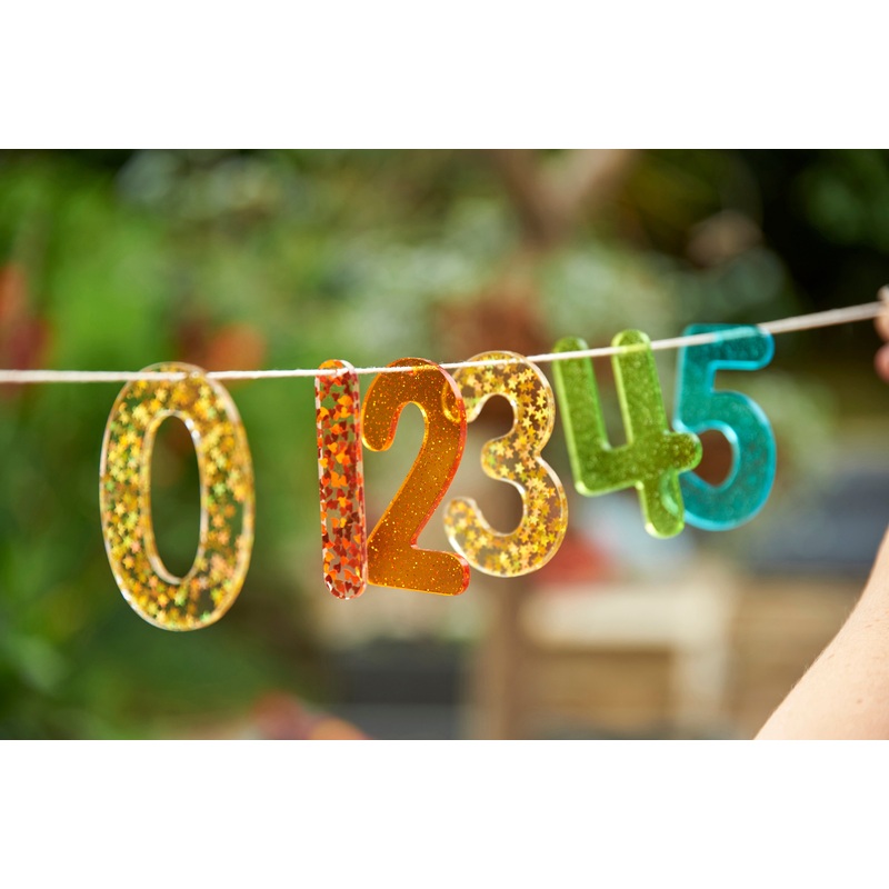 Rainbow Glitter Numbers