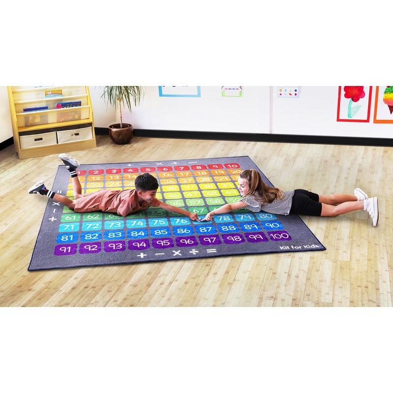 100 Square Counting Grid Carpet