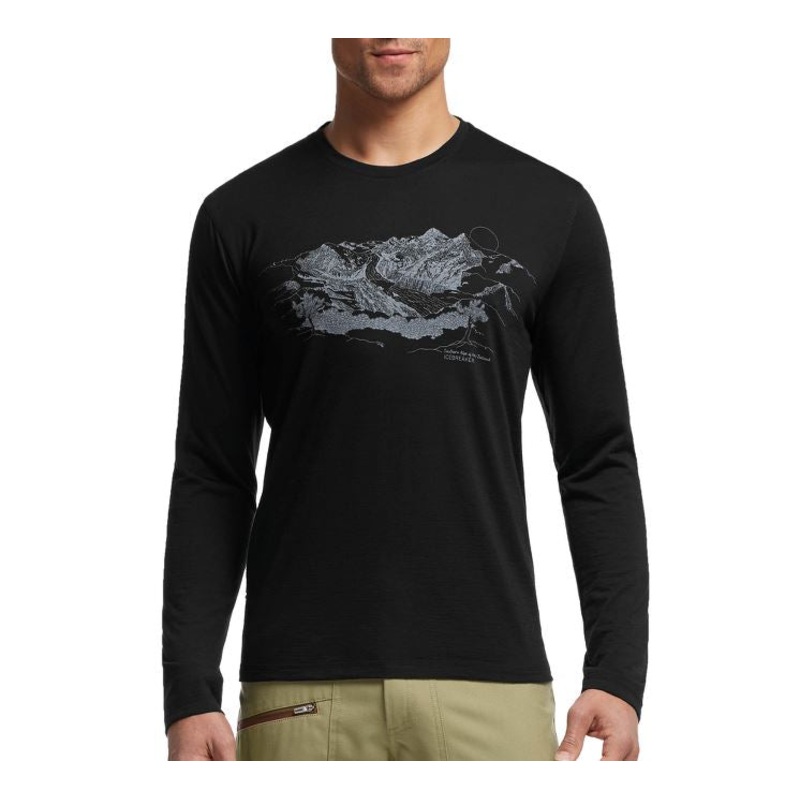 ICEBREAKER MENS TECHLITE CREWE MOUNTAIN